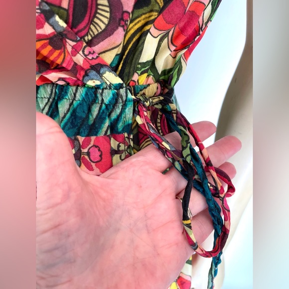 Desigual Multicolor Floral Faux Wrap Sleeveless Summer Dress L - Picture 7 of 10